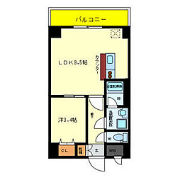 メゾンドリベルテ 1LDKの間取図画像