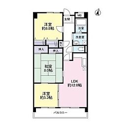 マトック荻野 3LDKの間取図画像