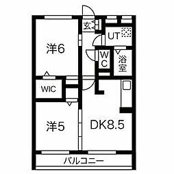 ペルル3 2LDKの間取図画像