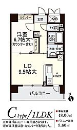 ソレイユ&メイプル 1LDKの間取図画像