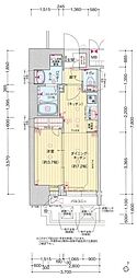 プレサンス塚本アクミリオン 1DKの間取図画像