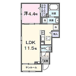 桜の町7丁目アパート(028188901) 1LDKの間取図画像