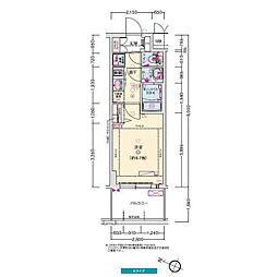 プレサンス神戸セレスティア 1Kの間取図画像