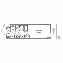 神戸市東灘区青木2丁目マンション 1Kの間取図画像