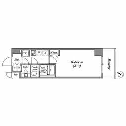 神戸市東灘区青木2丁目マンション 1Kの間取図画像