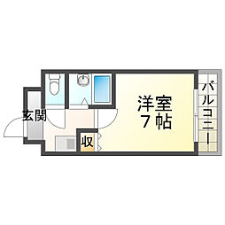 ヴィラカイチ 1Kの間取図画像
