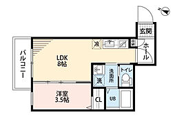 robot home立花 1LDKの間取図画像