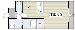 ダイワール武庫川 1Kの間取図画像
