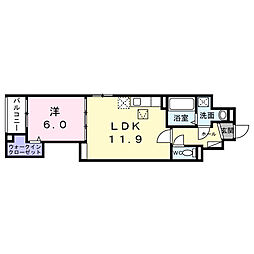 エラン パティオ 1LDKの間取図画像