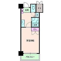 KM江坂 1Kの間取図画像