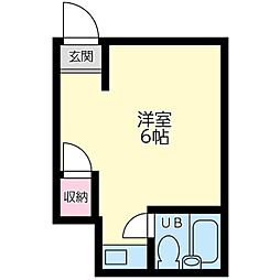 大野ハイツ ワンルームの間取図画像