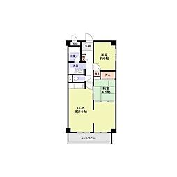 フローラル長洲 2LDKの間取図画像