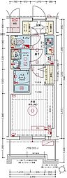 エステムコート新大阪XVIIベイス 1Kの間取図画像