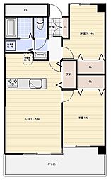 グレースコート西宮 2LDKの間取図画像