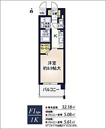 ア・ミュゼ新大阪 1Kの間取図画像