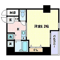 プレサンス神戸メリケンパーク前 1Kの間取図画像