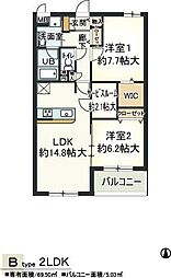 ノブレ・甲子園口 2LDKの間取図画像