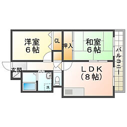 ピン・リーブル2 2LDKの間取図画像