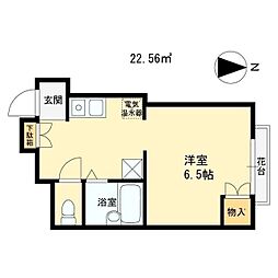 ロッコーガーデンホームズ ワンルームの間取図画像