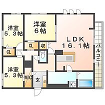 ルクリア B棟 302 ｜ 兵庫県西宮市荒木町21-25（賃貸アパート3LDK・3階・82.96㎡） その2