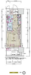 プレリスNEO大阪十三エルヴィオン 1Kの間取図画像