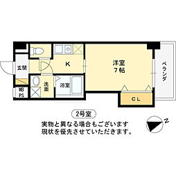 エレナ西宮北口 1Kの間取図画像