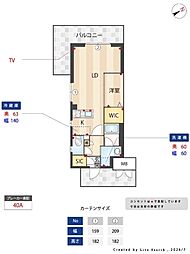LEGALANDNISHINOMIYA PARKSIDE 1LDKの間取図画像