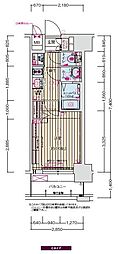 プレサンスOSAKA姫里ヴィオン 1Kの間取図画像