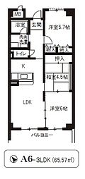 グランドール南野 3LDKの間取図画像