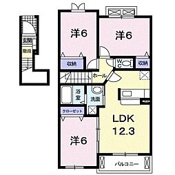 クリスタルコート 3LDKの間取図画像