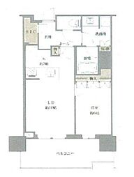 HARUMIFLAGSUNVILLAGET棟 1LDKの間取図画像