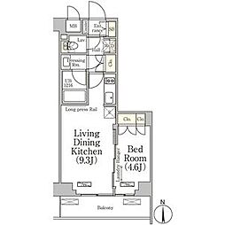ベルファース大森山王 1LDKの間取図画像