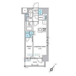 プレディアコート大森山王 1LDKの間取図画像
