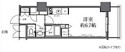 東急田園都市線 駒沢大学駅 徒歩2分の賃貸マンション 19階ワンルームの間取り