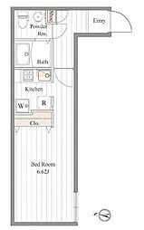 小田急小田原線 豪徳寺駅 徒歩5分の賃貸マンション 1階ワンルームの間取り