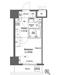JR京浜東北・根岸線 大森駅 徒歩3分の賃貸マンション 11階1Kの間取り