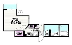 京急本線 京急蒲田駅 徒歩8分の賃貸アパート 3階1Kの間取り
