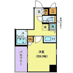 ガリシア大森 1Kの間取図画像