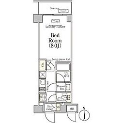 ベルファース大森山王 1Kの間取図画像