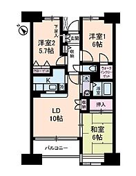 ヴェルポワール東葛西 3LDKの間取図画像