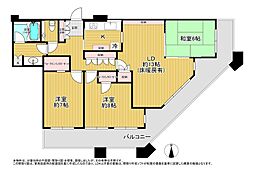 ディアマークスキャピタルタワー 3LDKの間取図画像