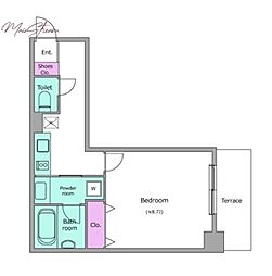 レジディア新川 1Kの間取図画像
