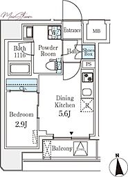 文京区湯島3丁目マンション 1DKの間取図画像
