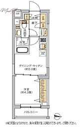 リビオメゾン湯島 1DKの間取図画像