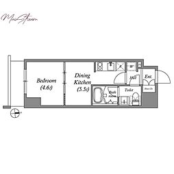 QUALITAS浅草橋 1DKの間取図画像