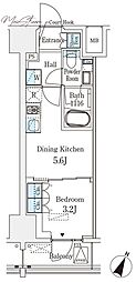 ベルファース神田神保町 1DKの間取図画像