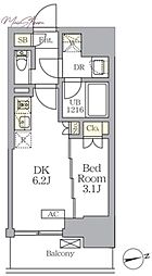 ザ・ライオンズフォーシア文京湯島 1DKの間取図画像