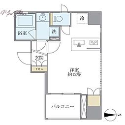 KDXレジデンス神田 1DKの間取図画像