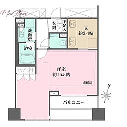 パークハウス平河町 ワンルームの間取図画像