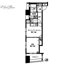 パークキューブ浅草田原町 1DKの間取図画像